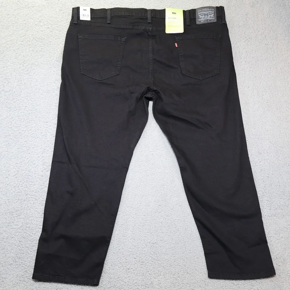 Levis 502 Taper Mens 48x30 Black Flex Stretch Denim Big‎ & Tall Jeans 59684-0000
